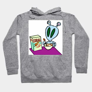 Alien Eating Breakfast Cereal Hoodie